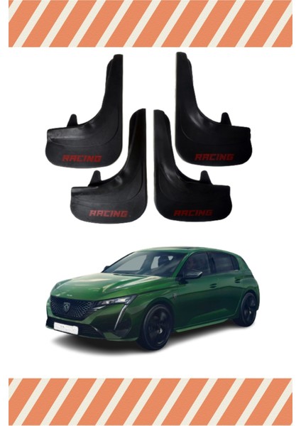 Peugeot 308 Racing Yazılı 4'lü Tozluk Çamurluk Paçalık
