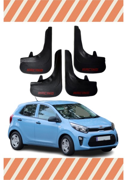 Kia Pıcanto Racing Yazılı 4'lü Tozluk Çamurluk Paçalık