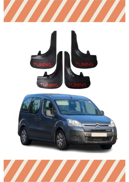 Citroen Berlingo 2008-2018 Tunıng Yazılı 4'lü Tozluk Çamurluk Paçalık