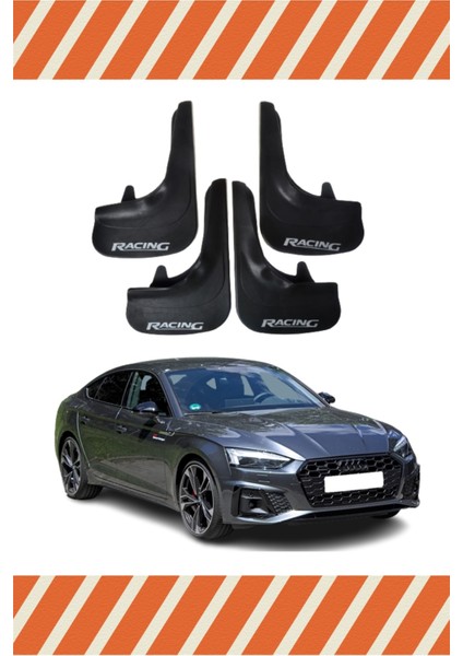 Audi A5 Racing Yazılı 4'lü Tozluk Çamurluk Paçalık