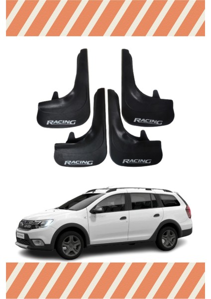 Dacia Logan Mcv Tüm Kasalar Racing Yazılı 4'lü Tozluk Çamurluk Paçalık