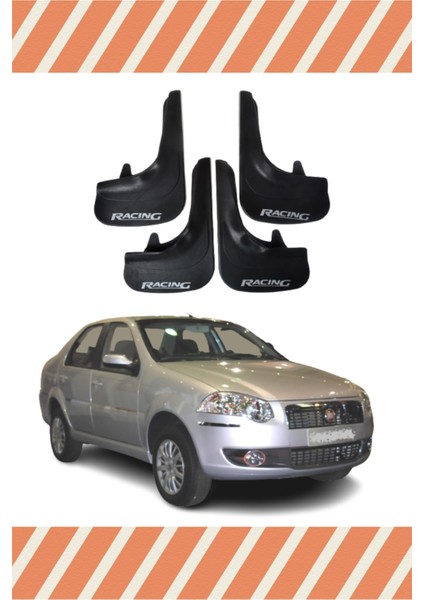 Fiat Siena Racing Yazılı 4'lü Tozluk Çamurluk Paçalık