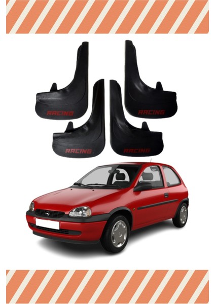 Opel Corsa B 1993-2000 Racing Yazılı 4'lü Tozluk Çamurluk Paçalık