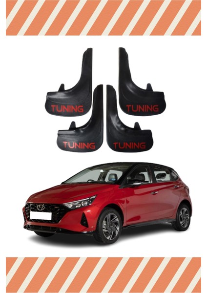 Hyundai I20 2021-2022 Tunıng Yazılı 4'lü Tozluk Çamurluk Paçalık