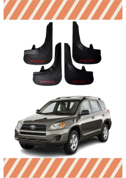 Toyota Rav 4 Tüm Kasalar Racing Yazılı 4'lü Tozluk Çamurluk Paçalık