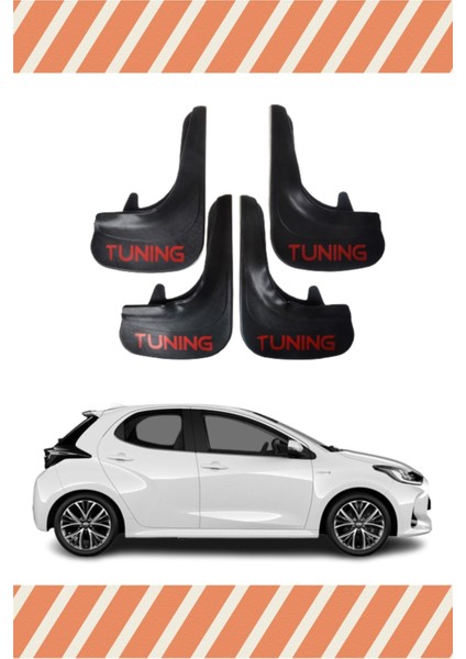 Toyota Yaris Tunıng Yazılı 4'lü Tozluk Çamurluk Paçalık