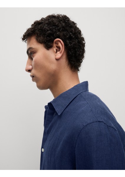 Regular Fit Saf Keten Gömlek modelleri