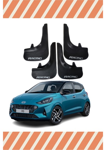 Hundai I10 Racing Yazılı 4'lü Tozluk Çamurluk Paçalık