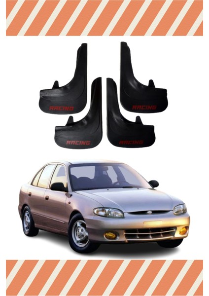 Hyundai Excel Tüm Kasalar Racing Yazılı 4'lü Tozluk Çamurluk Paçalık