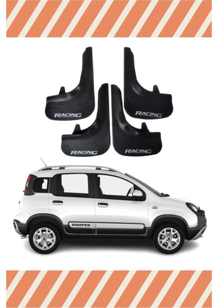 Fiat Panda Racing Yazılı 4'lü Tozluk Çamurluk Paçalık