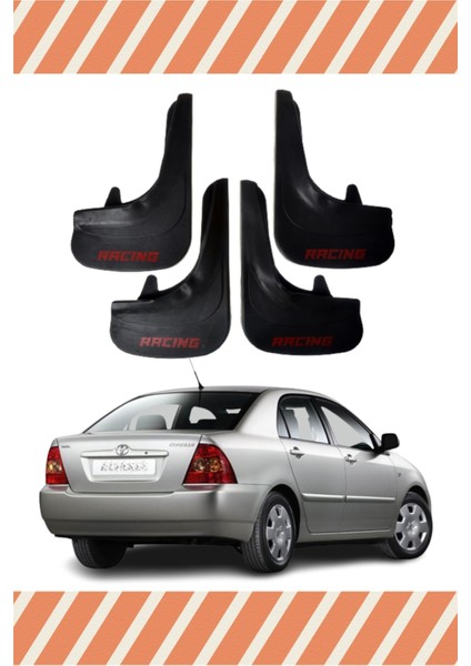 Toyota Corolla Tüm Kasalar Racing Yazılı 4'lü Tozluk Çamurluk Paçalık
