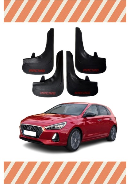 Hyundai I30 Racing Yazılı 4'lü Tozluk Çamurluk Paçalık