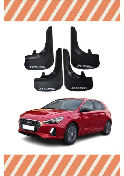 Hyundai I30 Racing Yazılı 4'lü Tozluk Çamurluk Paçalık