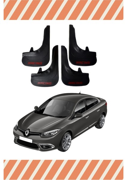 Renault Fluence Tüm Kasalar Racing Yazılı 4'lü Tozluk Çamurluk Paçalık