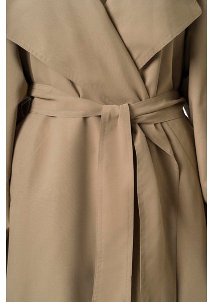 Kadın 20223394422 Camel Kuşaklı Mevsimlik Ince Trençkot