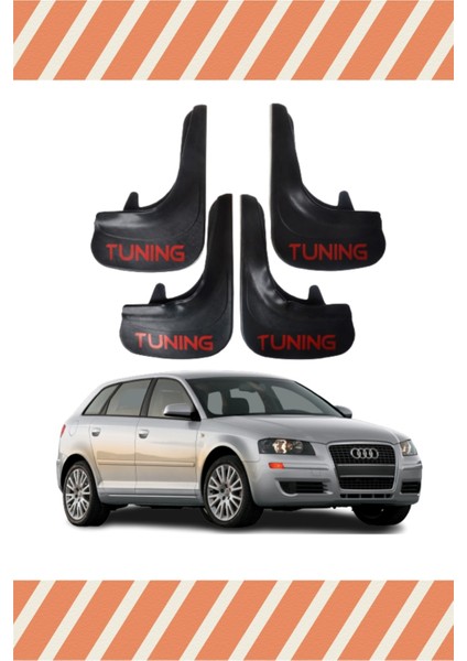 Audi A3 Uyumlu 4'lü Tunıng Yazılı Tozluk Çamurluk Paçalık