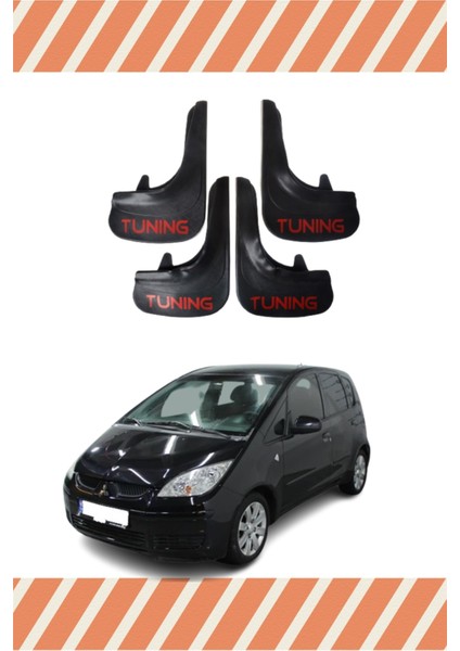 Mitsubishi Colt Tunıng Yazılı 4'lü Tozluk Çamurluk Paçalık