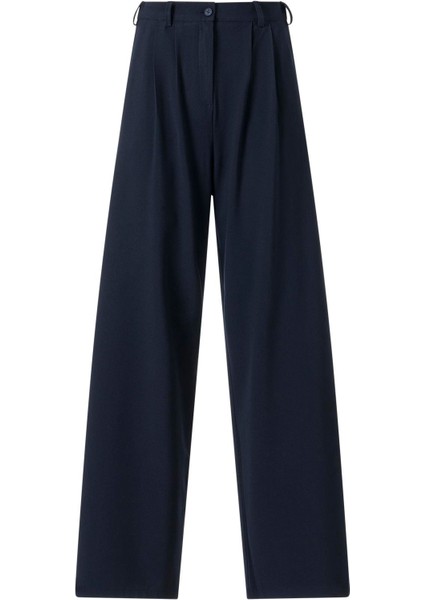 Kadın Fc Lacivert Lastikli Yüksek Bel Palazzo Pantolon modelleri