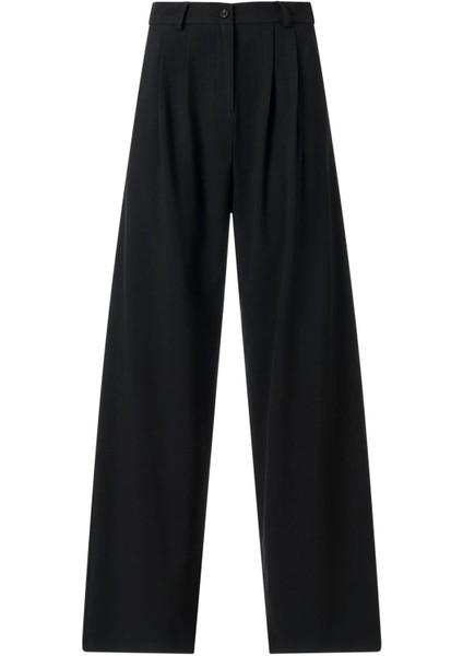 Kadın Fc Siyah Lastikli Yüksek Bel Palazzo Pantolon modelleri