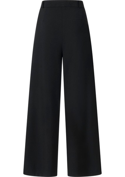 Kadın Siyah Düğme Detay Yüksek Bel Palazzo Pantolon