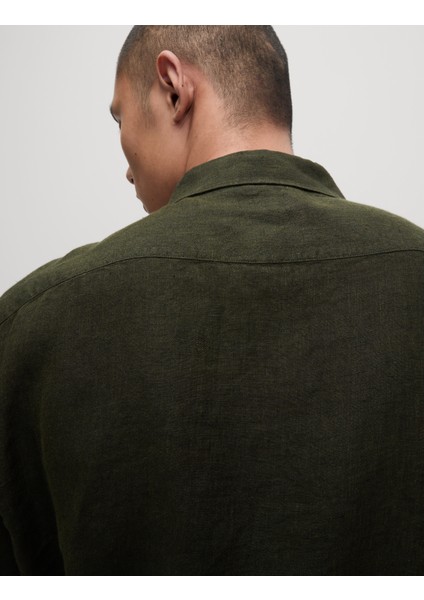 Regular Fit Saf Keten Gömlek modelleri