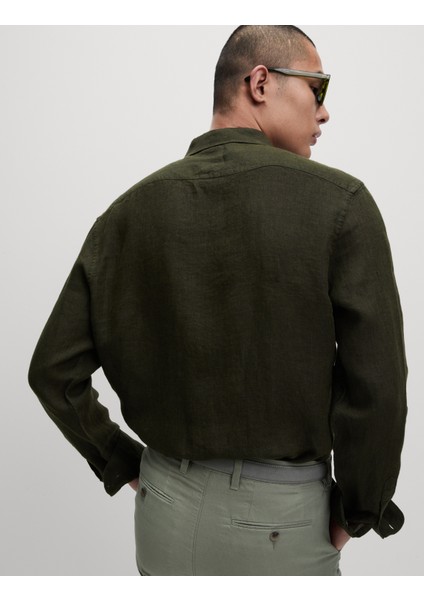 Regular Fit Saf Keten Gömlek indirimleri