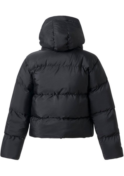 Kadın Siyah Kapüşonlu Kısa Şişme Mont indirimleri