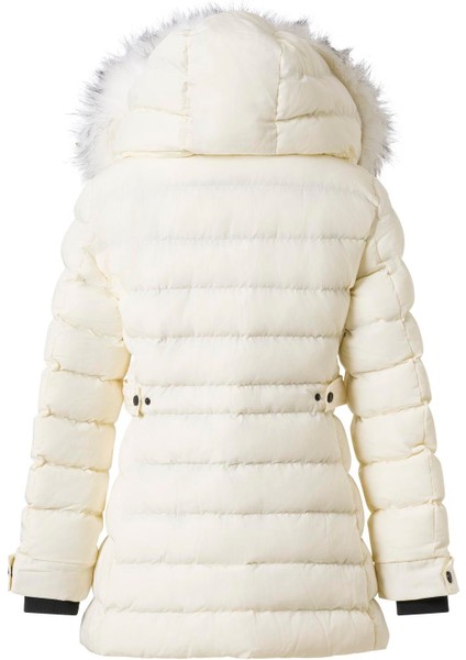 Kadın Ekru Kapüşonlu Kar Montu indirimleri