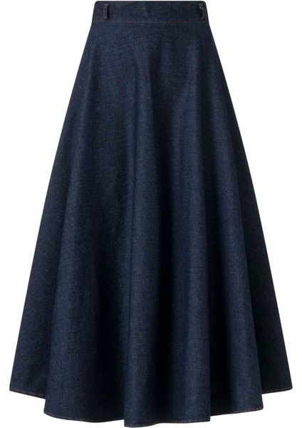 Kadın Indigo Midi Boy Denim Etek modelleri