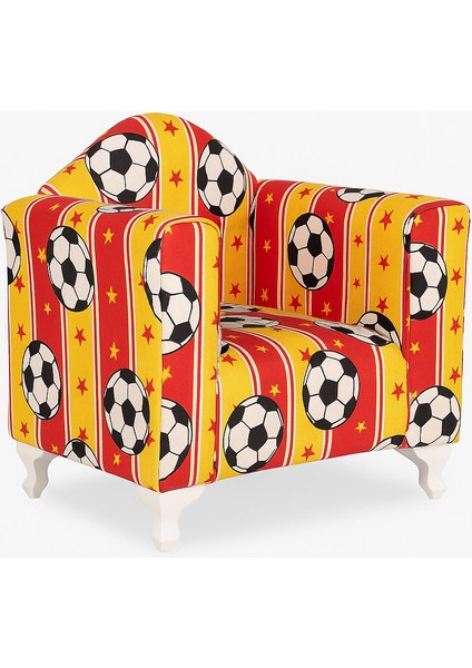 Taraftar Çocuk Koltuğu Futbol Temalı Sarı Kırmızı Ayaklı 0-6 Yaş