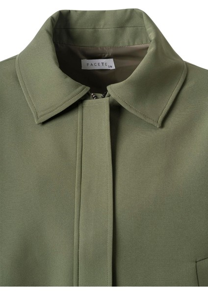 Kadın Haki Vatkalı Kısa Bomber Ceket