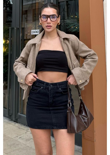 Siyah Mini Jean Etek MG2099 indirimleri