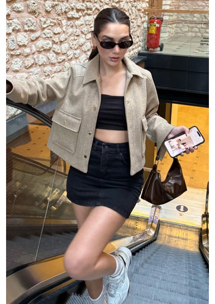 Siyah Mini Jean Etek MG2099