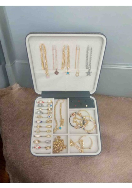 Büyük Boy Takı Kutusu 27X24 | Zarif ve Çok Bölmeli Mücevher Organizeri