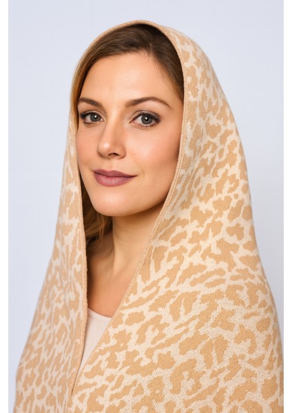 Leopar Desenli Triko Üçgen Şal modelleri