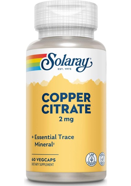 Biocitrate Copper Bakır Citrate Mineral 2 Mg 60 Caps
