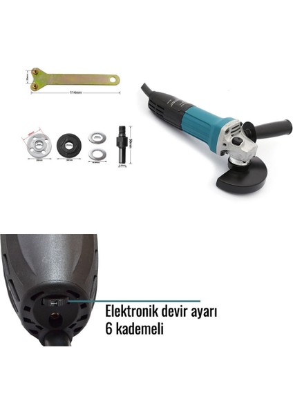 PH286 Elektrikli 125MM Devir Ayarlı Avuç Taşlama ve Elektrikli El Tipi Invertör Arc Kaynak Makinesi (Mavi) fiyatları