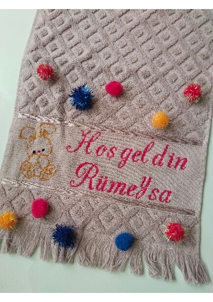 Etamin El Işlemesi Kız Bebek Görme Hediyeliği Havlusu Kişiye Özel