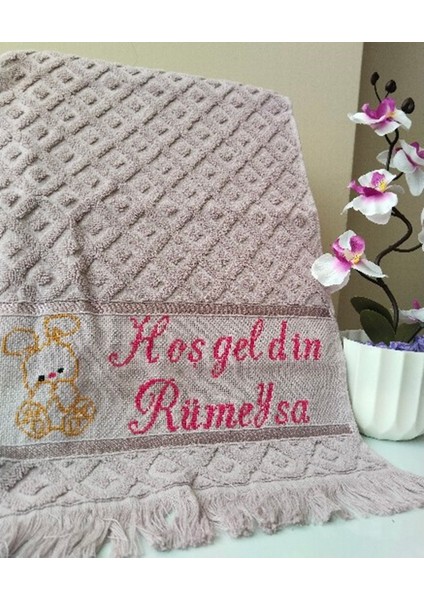 Etamin El Işlemesi Kız Bebek Görme Hediyeliği Havlusu Kişiye Özel