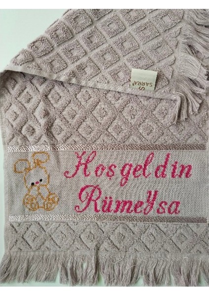 Etamin El Işlemesi Kız Bebek Görme Hediyeliği Havlusu Kişiye Özel