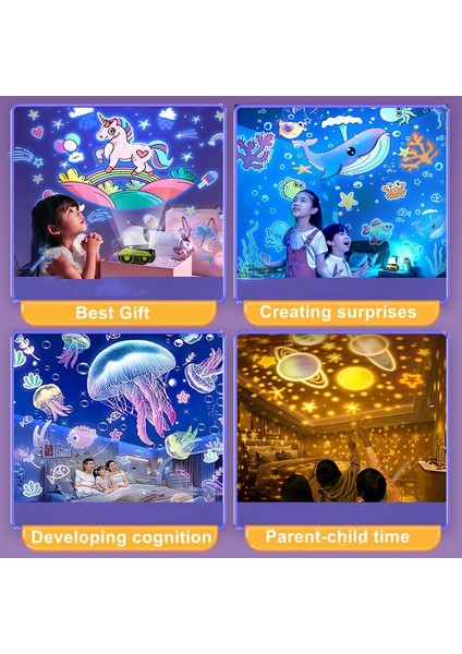 Karikatür Robot Projeksiyon Lambası – Taşınabilir, Şarj Edilebilir, 360° Döner Başucu Gece Lambası, Tatil & Çocuk Hediyesi fiyatları