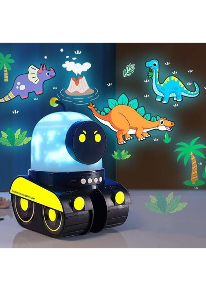 Karikatür Robot Projeksiyon Lambası – Taşınabilir, Şarj Edilebilir, 360° Döner Başucu Gece Lambası, Tatil & Çocuk Hediyesi fırsatları