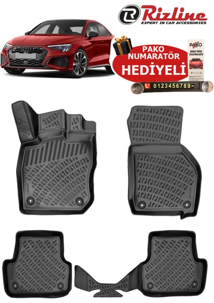 Audi A3 2020-2025 Arası Havuzlu Paspas