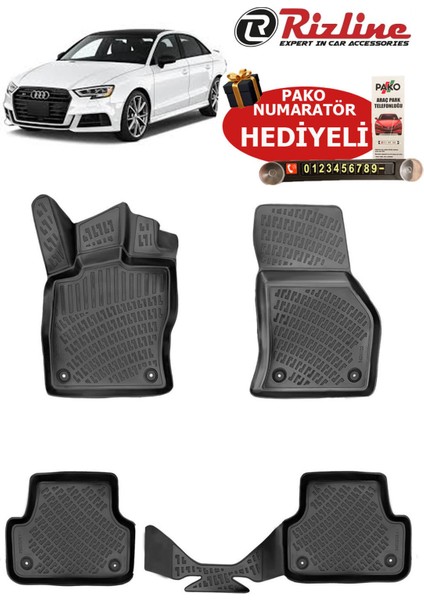 Audi A3 2013-2020 Arası Havuzlu Paspas