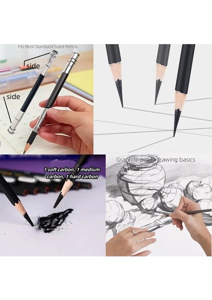 Kara Kalem Çizim Seti, Eskiz Kalem Seti, Dereceli Kalem Set, Tonlama-Kalemlikli-Tam Set 50PARÇA indirimleri