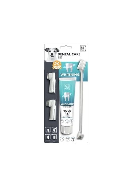 M-Pets Köpekler Içi Beyazlatıcı Diş Macuu ve Fırça Seti