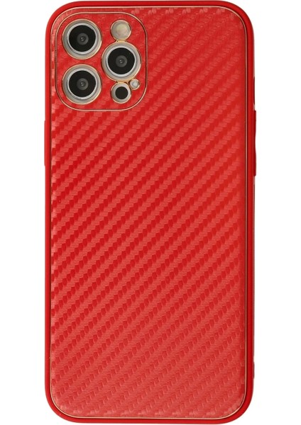 iPhone 12 Pro Kılıf Coco Karbon Silikon - Kırmızı