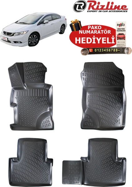 Honda Civic Fb7 2012-2016 Arası Havuzlu Paspas