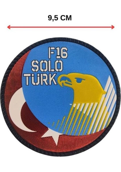 "kartal-Ay Yıldız F-16 Solo Türk" Patch Arma 9.5 cm 3d, 2025 Yeni Model Tip Cırtlı,