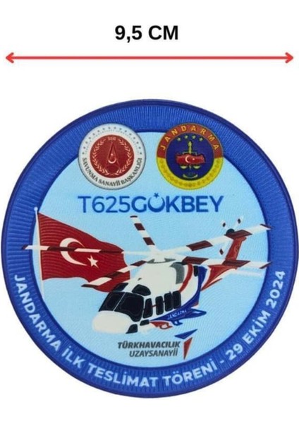 "T625 Gökbey" Patch Arma 9.5 cm 3d, 2025 Yeni Model Tip Cırtlı,